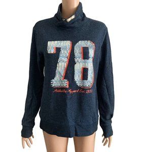LOGG H&M Sweatshirt Size Large Lettermen Blue 78 Pullover